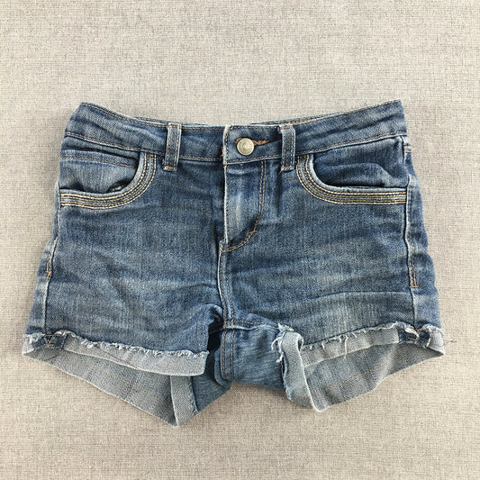 Levi's Kids Girls Denim Shorts Size 6 - 7 Years Blue Pokcets