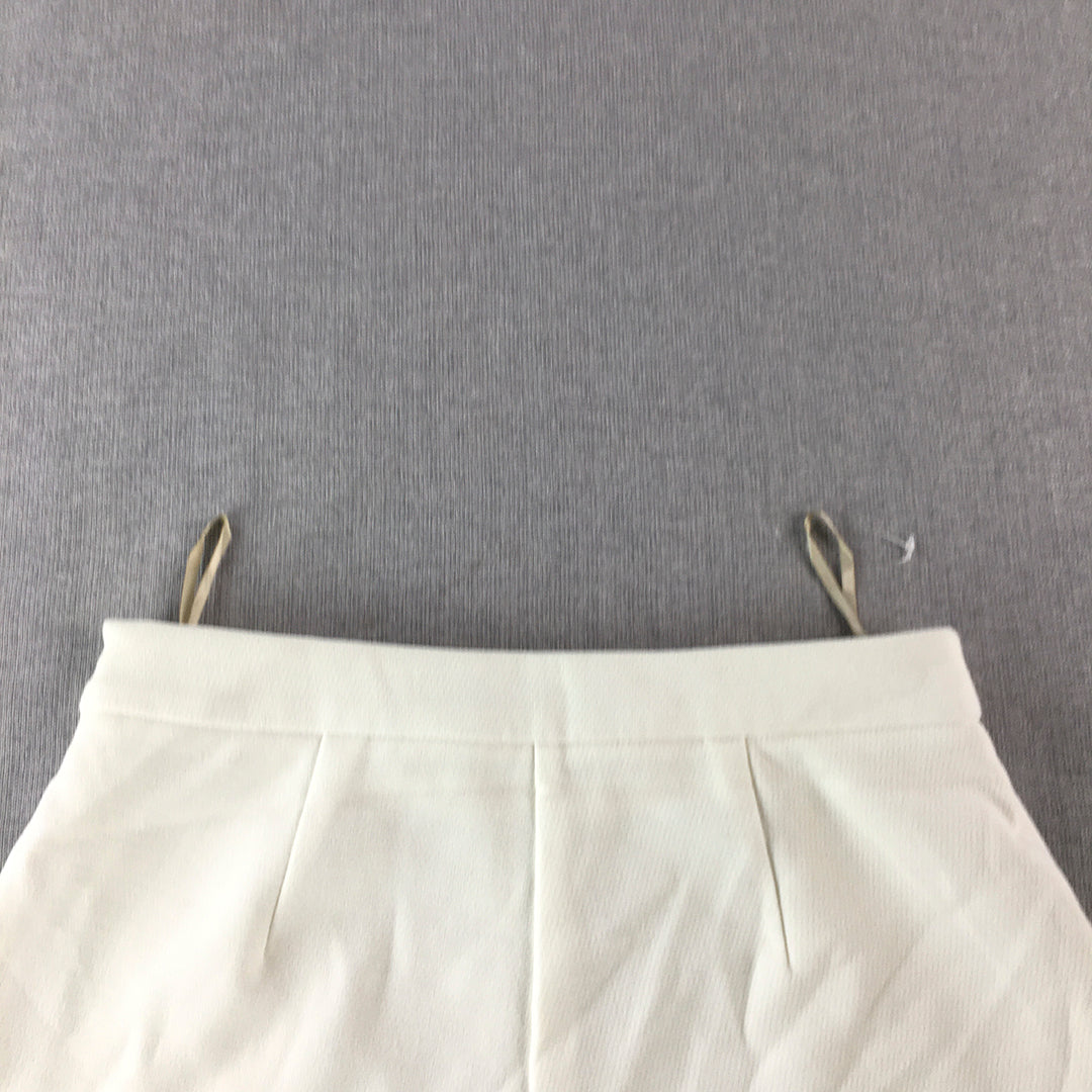 Forcast Womens Bermuda Shorts Size 8 White Pleated