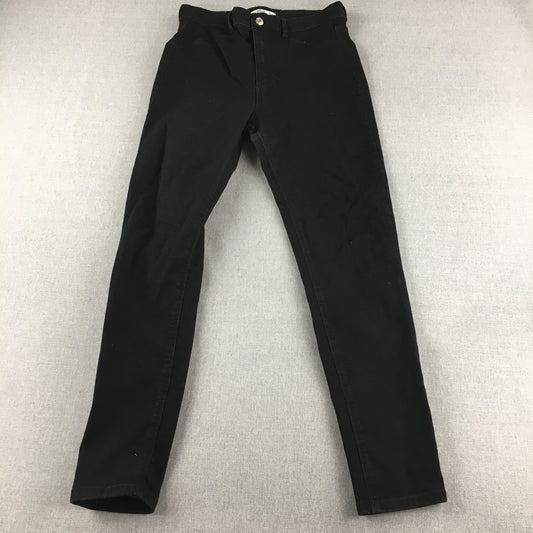 Pull & Bear Womens Skinny Jeans Size 10 Black Denim