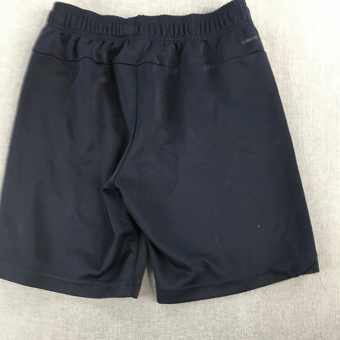 Adidas Kids Boys Shorts Size 12 - 13 Years Navy Blue Logo Pockets