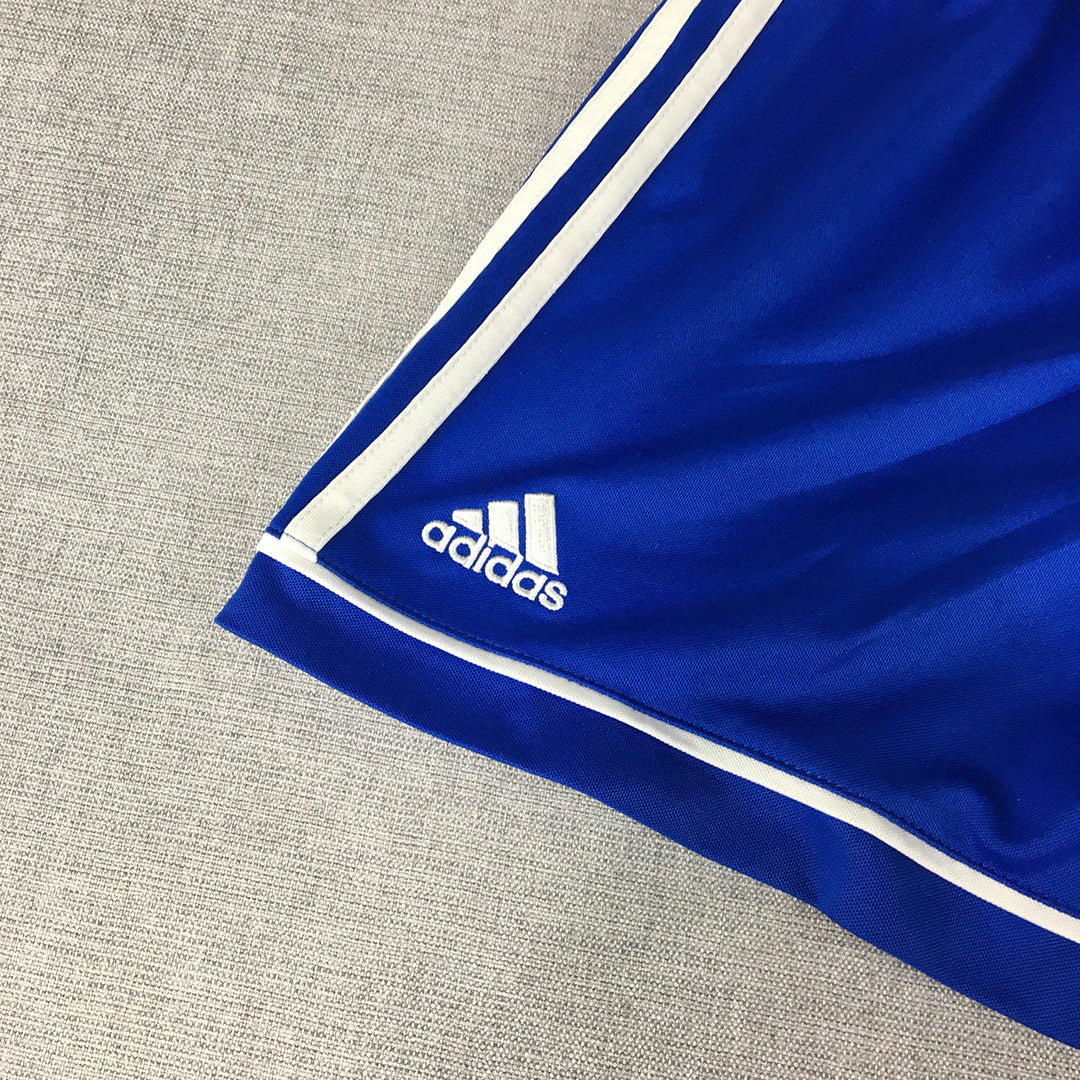 Adidas Kids Boys Shorts Size 9 - 10 Years Blue Football Academy Striped