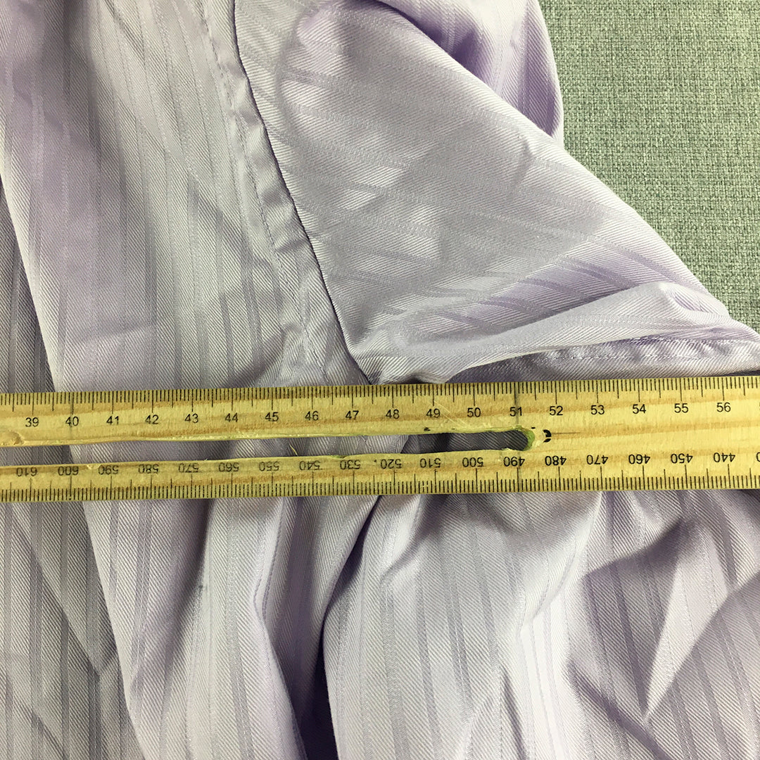 Van Heusen Mens Shirt Size M Purple Striped Long Sleeve Button-Up Collared