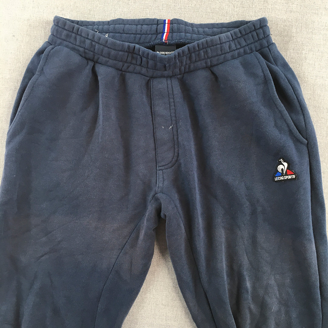 Le Coq Sportif Mens Tracksuit Pants Size S Blue Embroidered Logo Pockets