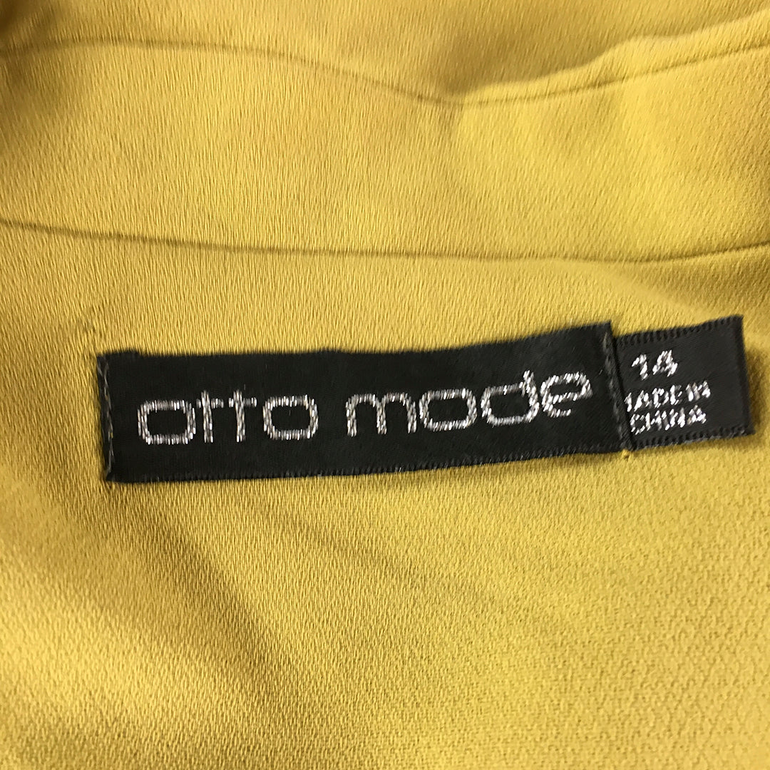 Otto Mode Womens Blazer Jacket Size 14 Yellow Button Collared Coat