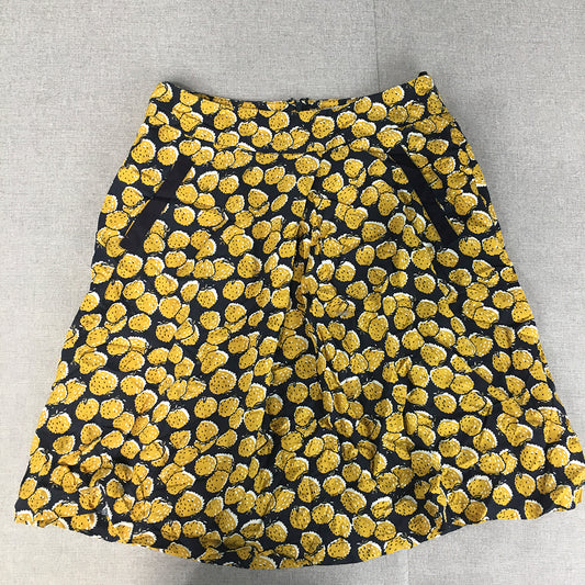 Great Plains London Womens Skirt Size 10 Yellow & Navy A-Line Pockets