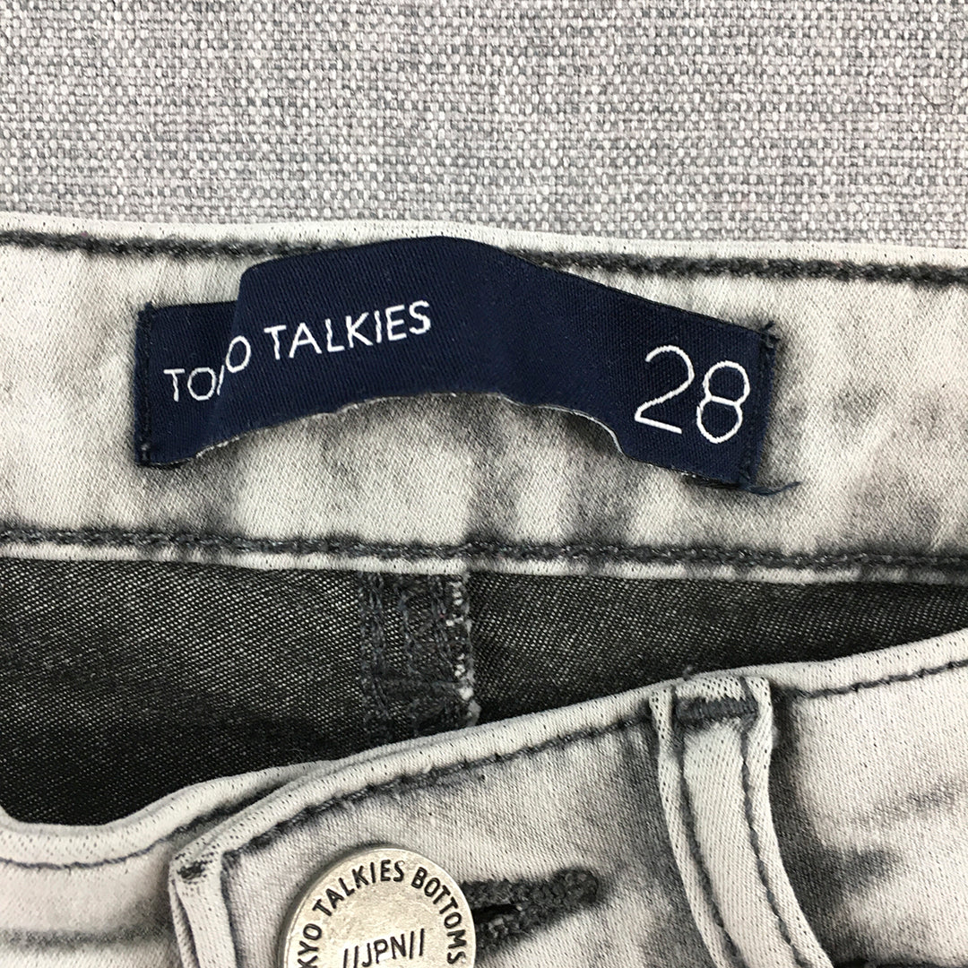 Tokyo Talkies Womens Skinny Jeans Size 28 Grey Stone Wash Denim Pockets