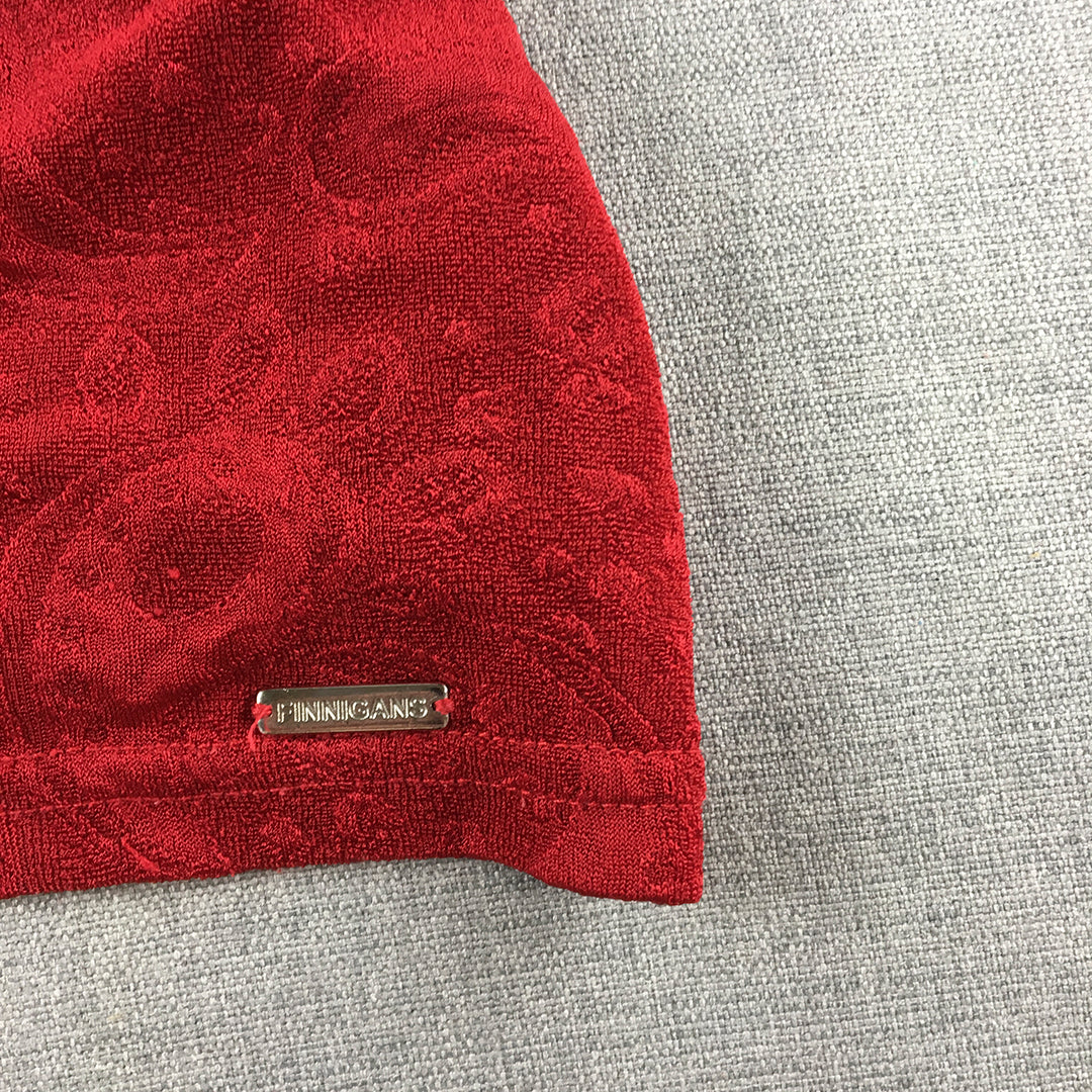 Finnigans By Truworths Womens Sweater Size L Red Paisley Knit Jumper