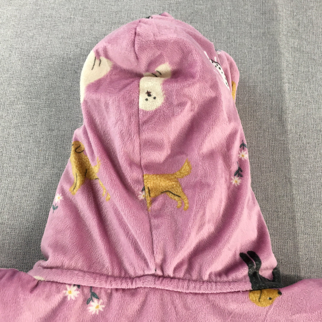 Anko Sleep Womens Oversized Hoodie Size S Pink Dog Comfy Jumper