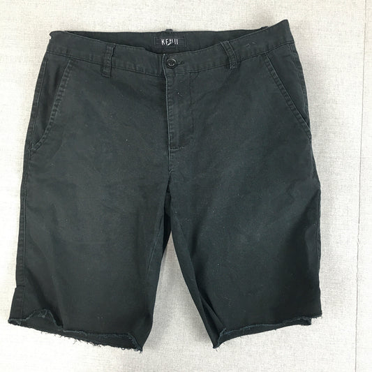 Kenji Mens Chino Shorts Size 32 Black Pockets Walking Casual