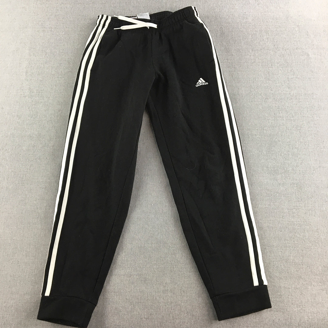 Adidas Kids Boys Tracksuit Pants Size 11 - 12 Years Black Logo Drawstring Jogger