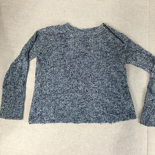 Madame Womens Knit Sweater Size M Blue Crew Neck Pullover Jumper