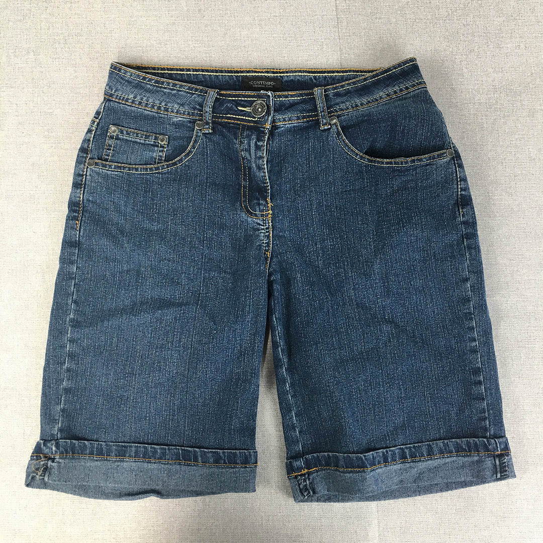 Contempo Womens Denim Shorts Size 10 Blue Pockets Jorts