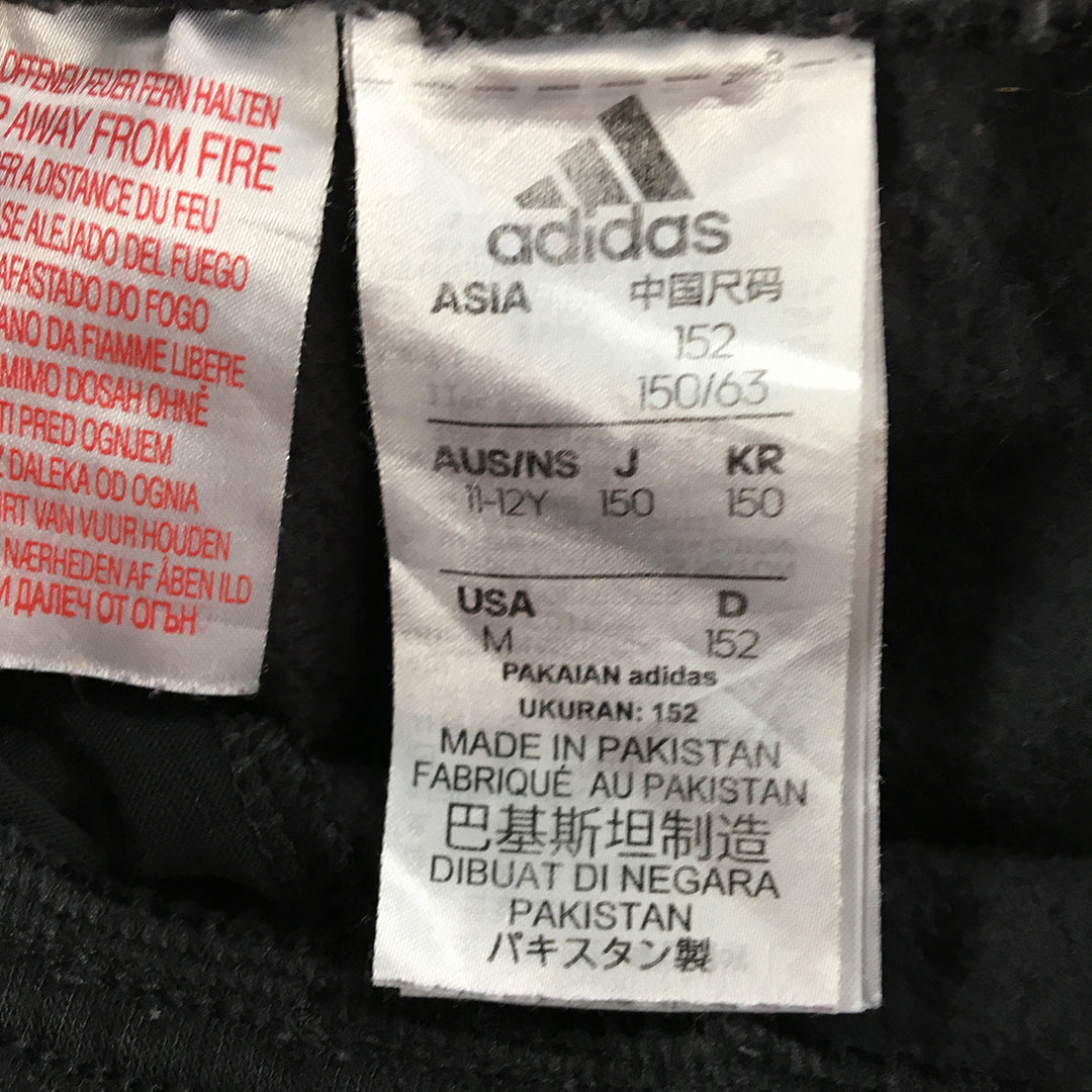 Adidas Kids Boys Tracksuit Pants Size 11 - 12 Years Black Logo Drawstring Jogger