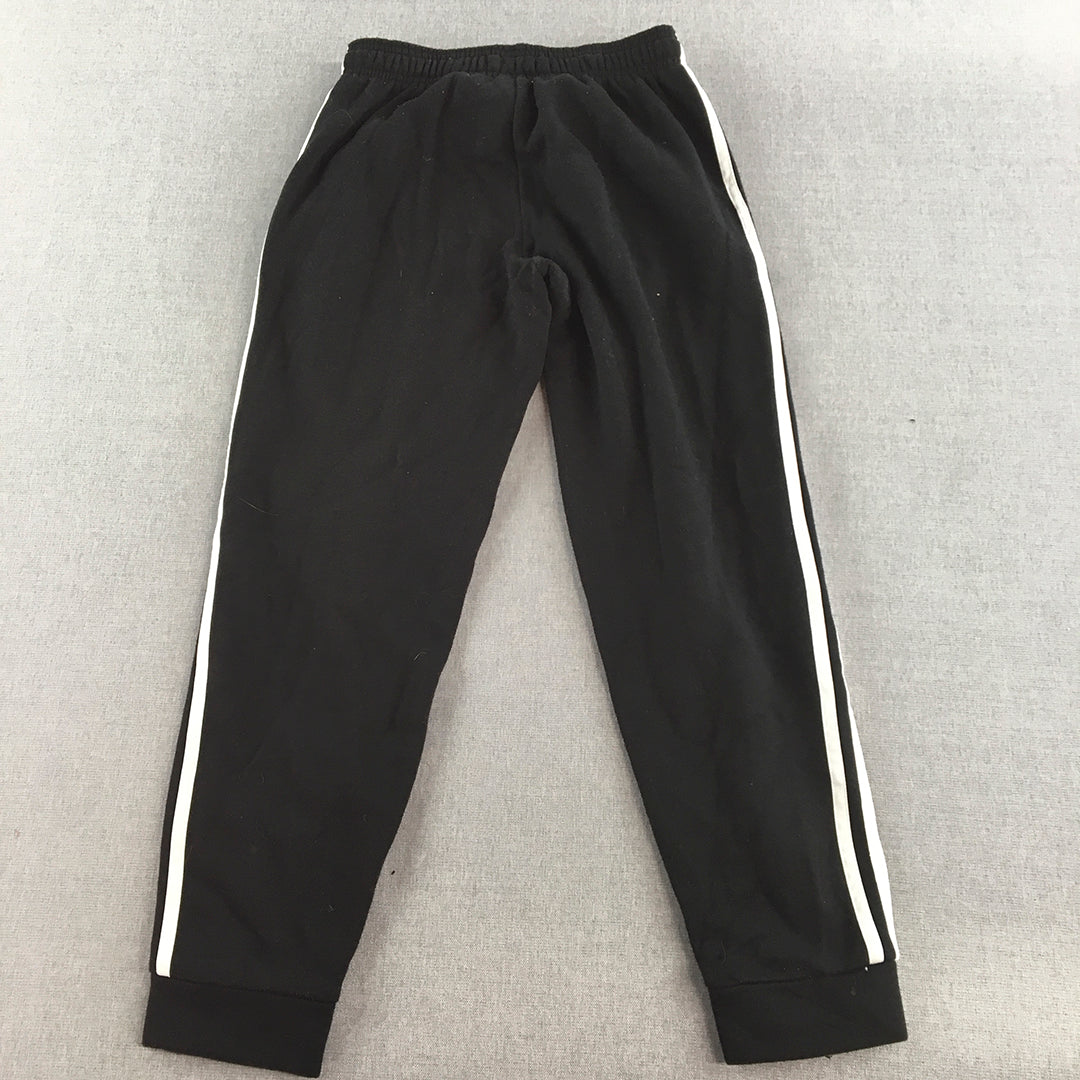 Adidas Kids Boys Tracksuit Pants Size 11 - 12 Years Black Logo Drawstring Jogger