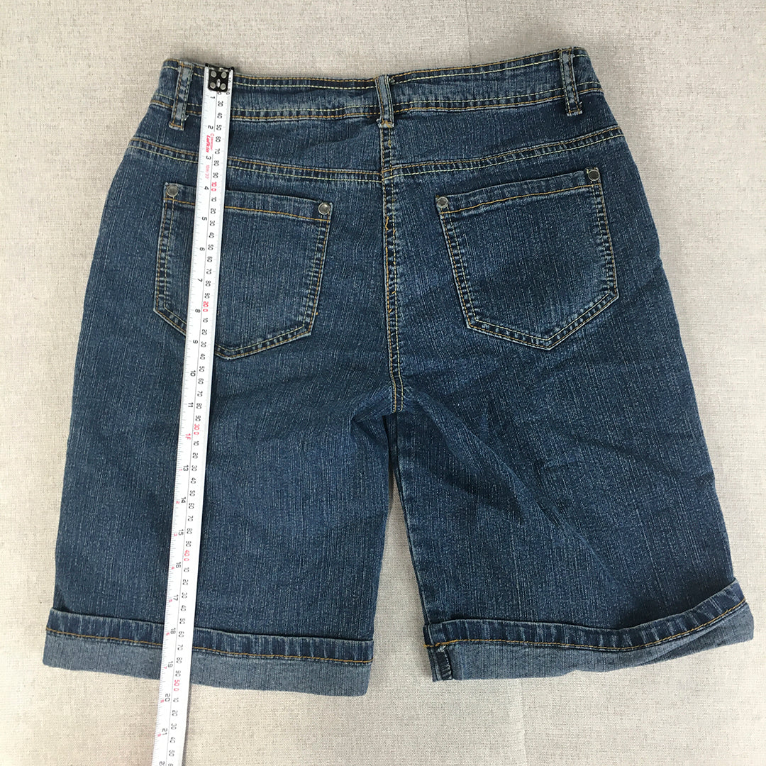 Contempo Womens Denim Shorts Size 10 Blue Pockets Jorts