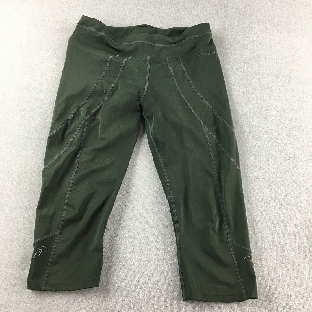 Rock Wear Womens Leggings Size 12 Green 3/4 Length