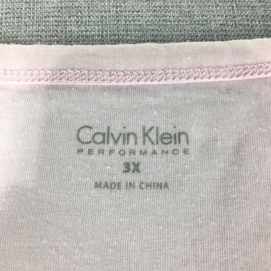 Calvin Klein Performance Womens T-Shirt Size 3X Pink Short Sleeve Cold Shoulder