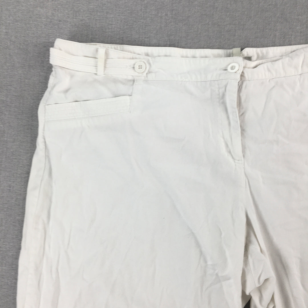 Autograph Womens Shorts Size 24 White Pockets Chino Casual Walking