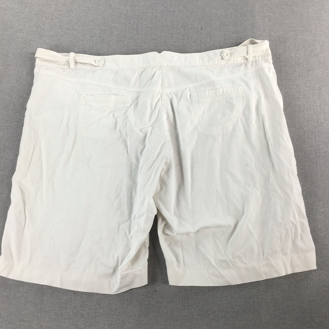 Autograph Womens Shorts Size 24 White Pockets Chino Casual Walking