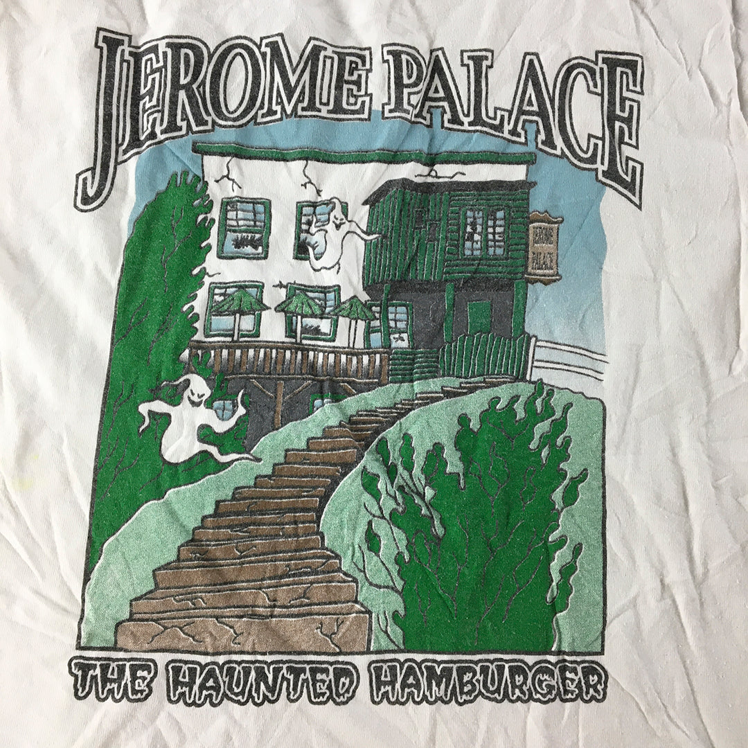 Vintage The Haunted Hamburger Jerome Arizona USA Mens T-Shirt Size S White