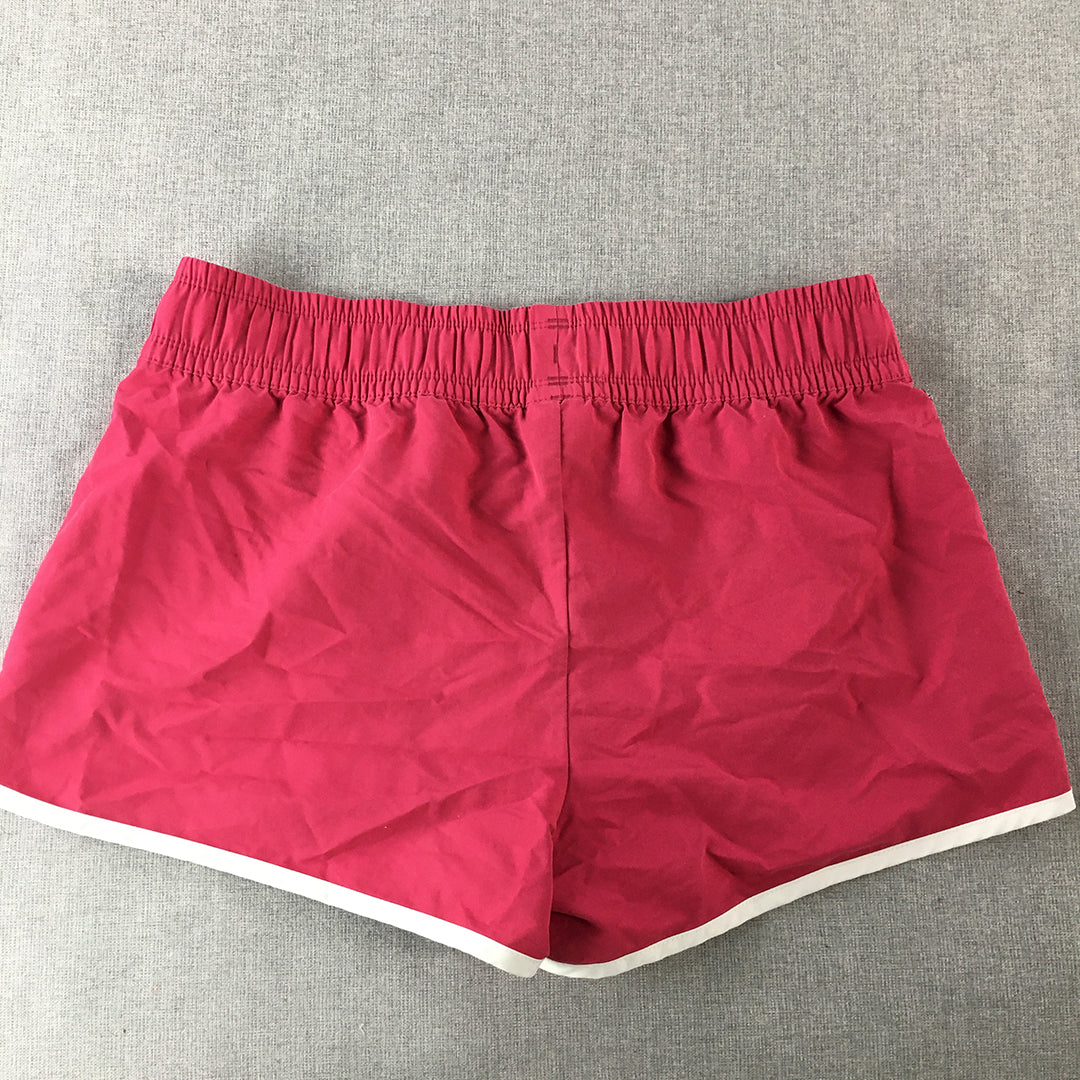 Puma Womens Shorts Size L (14 AUS) Pink Drawstring Elastic Waist Running