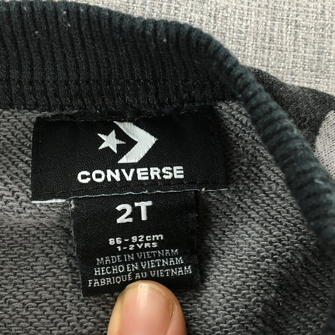 Converse Kids Boys Sweater Size 2 Baby Toddler Grey Camo Dinosaur Jumper