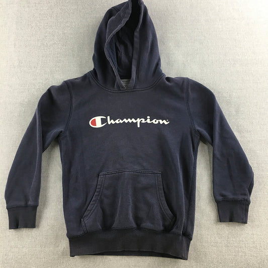 Champion Kids Boys Hoodie Sweater Size 8 Navy Blue Logo Jumper