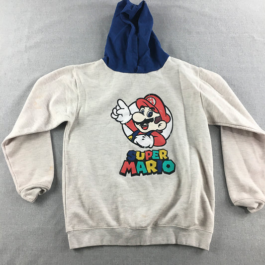 Super Mario Kids Boys Hoodie Sweater Size 13 - 14 Years Grey Nintendo Jumper