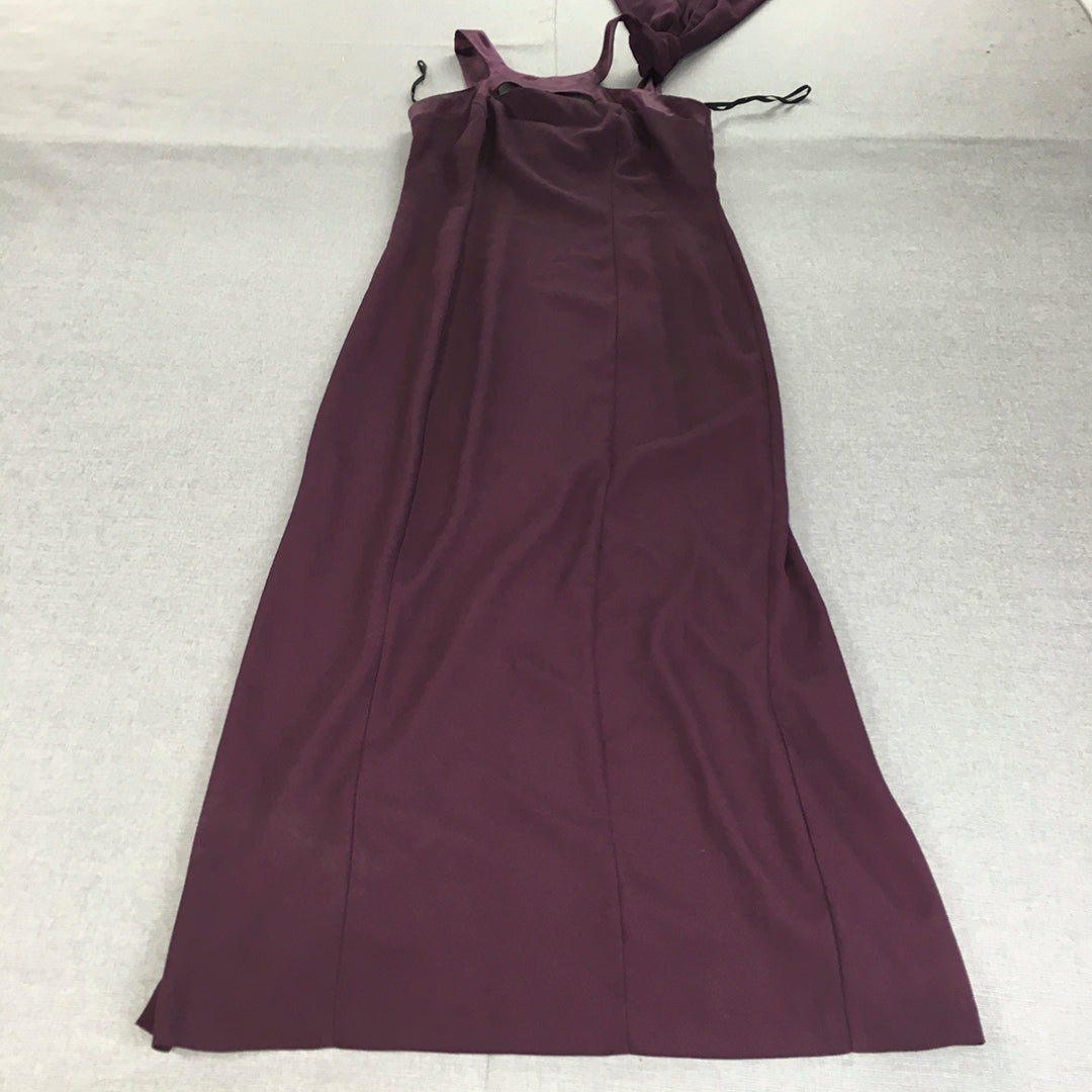 Vintage Purple Patch Womens Dress Size 12 Sleeveless Full-Length Ball Gown