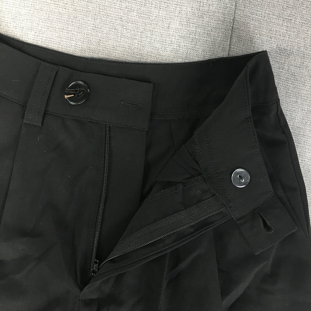 Ava & Ever Womens Pleated Shorts Size 6 Black Pockets Bermuda