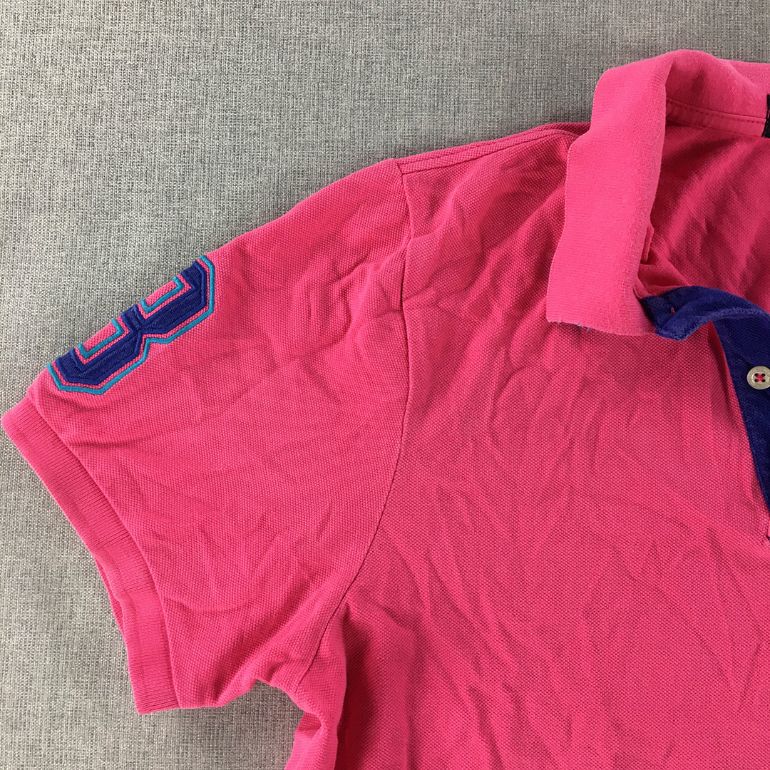 U.S. Polo Assn. Mens Shirt Size M Pink Big Pony Logo Collared Rugby