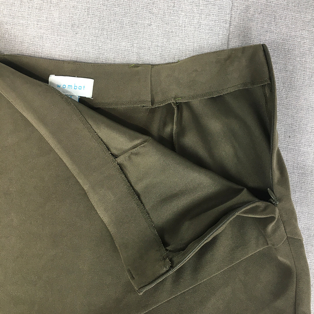 Wombat Womens Maxi Skirt Size 14 Khaki Green Layered