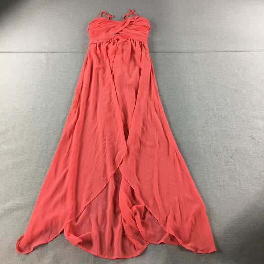 Bluejuice Womens Ball Gown Size 12 Coral Red Sleeveless Long Dress