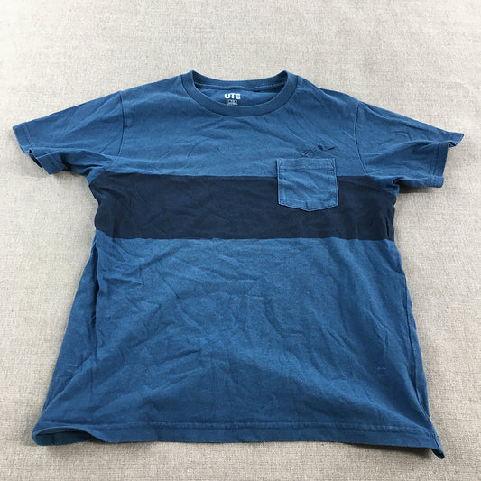 Uniqlo x Disney Kids Boys T-Shirt Size 7 - 8 Years Blue Pocket Donald Duck