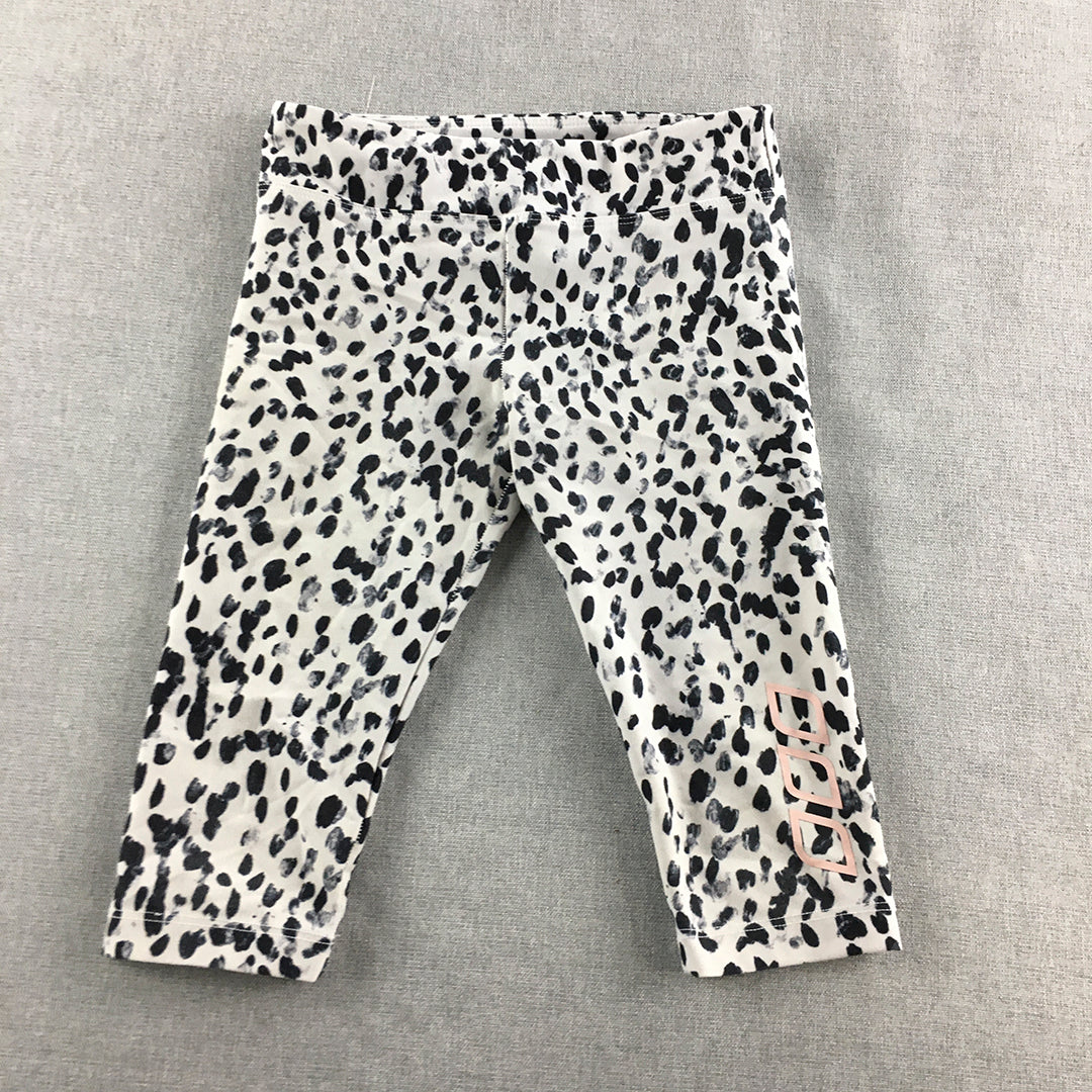 Lorna Jane Kids Girls Leggings Size 8 White Dot Activewear Pants