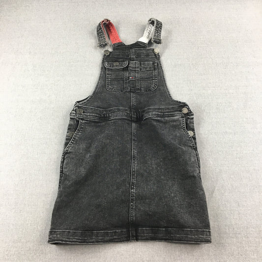 Tommy Hilfiger Kids Boys Overalls Youth Size S Black Sleeveless Logo Denim