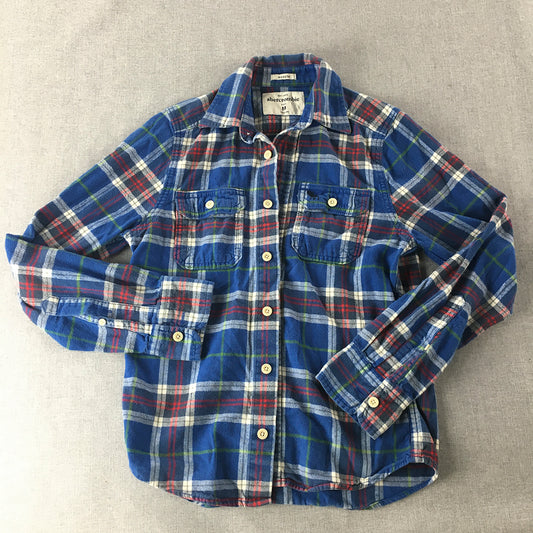 Abercrombie & Fitch Kids Boys Shirt Youth Size M (10 - 12 Years) Blue Button-Up